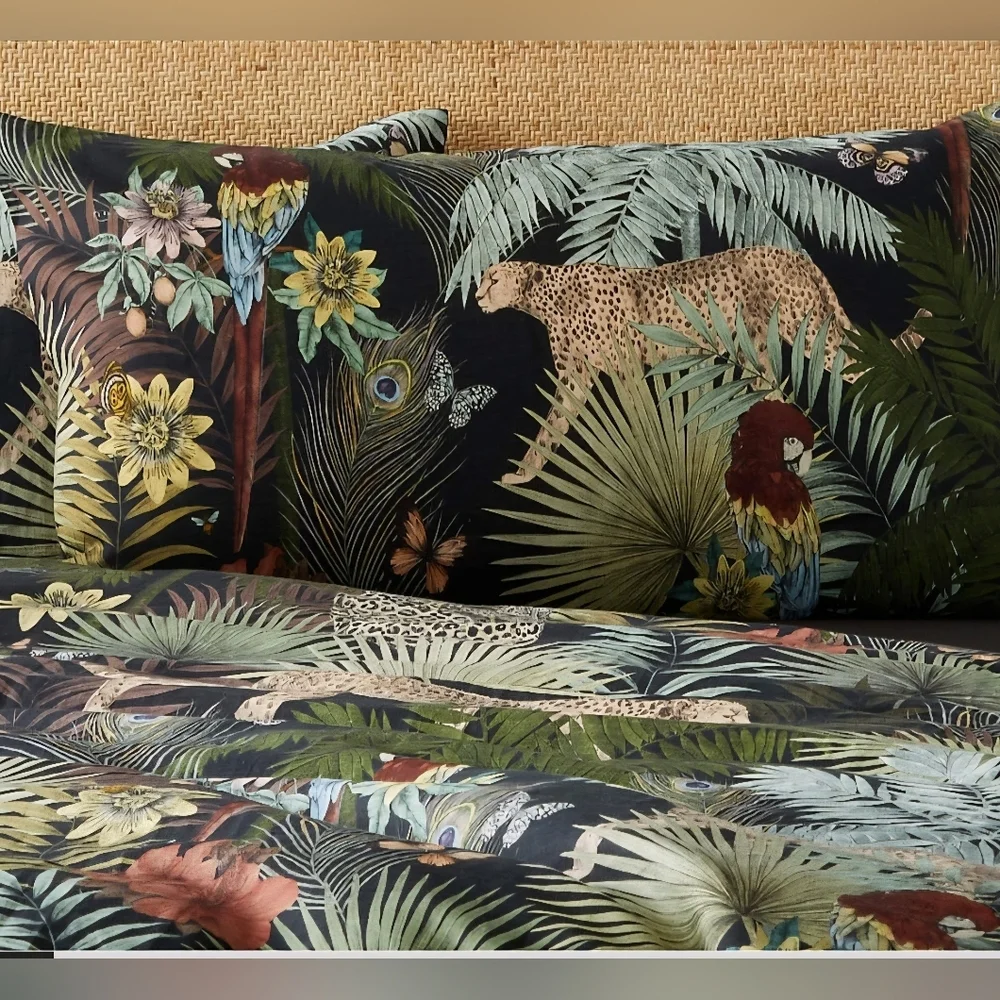 ❤️BUY 2 GET 1 FREE DEAL Palm Grove Linen King Pillow Shams Set of 2